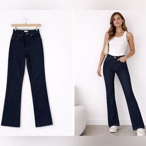 ALIGNE Straight Flare Indigo Jeans W25 High Rise Minimalist Chic Quiet Luxury